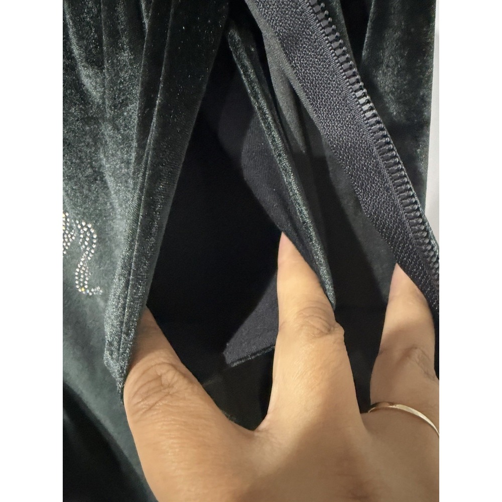 VtG Y2K PINK Victoria's Secret Velour Sweatsuit Set Black Hoodie Sz S Pants Sz M - Picture 5 of 11
